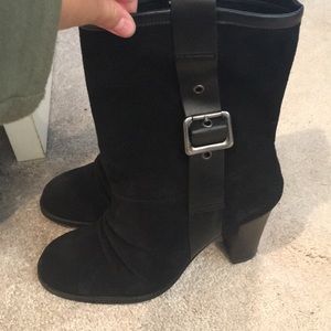Nine and Co Suede Buckle Boots